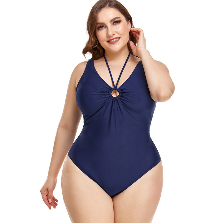 Damen Eleganter Hochgeschnittener Einteiler Badeanzug mit modischem Ringdetail Echo Archiv
