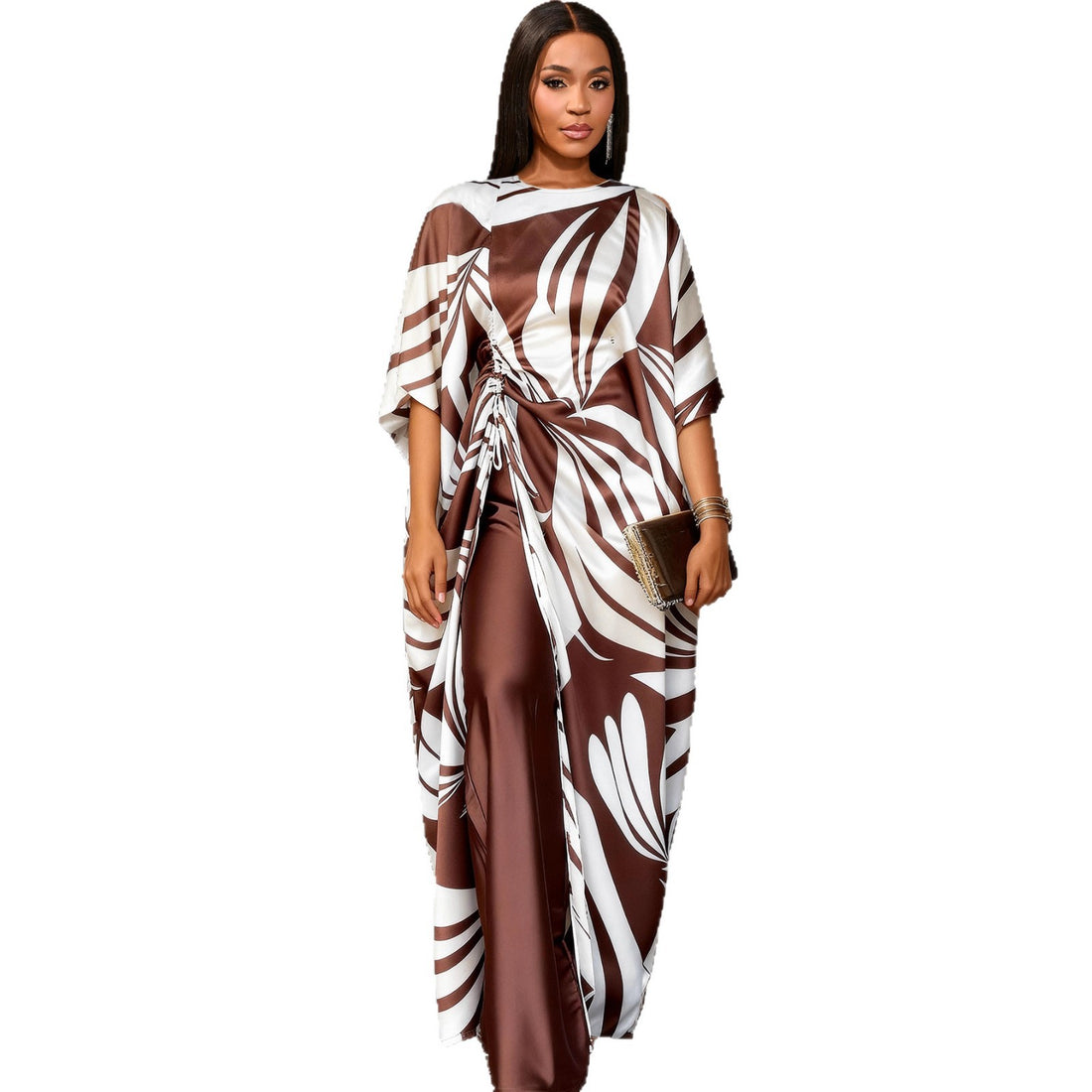 Damen luxuriöser Kaftan mit auffälligem Muster – Valéora