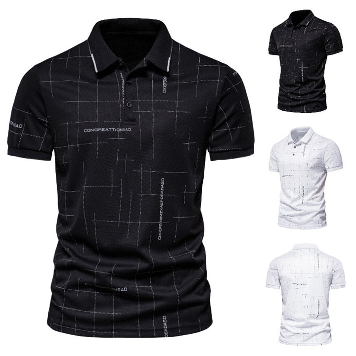Herren Poloshirt mit modernem grafischen Druck und atmungsaktiven Eigenschaften Echoarchiv