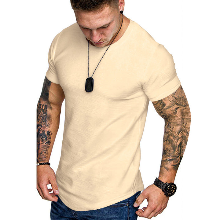 Herren figurbetontes Kurzarm-T-Shirt aus hochwertiger Baumwolle mit Rundhalsausschnitt und bequemen Schnitt Echoarchiv
