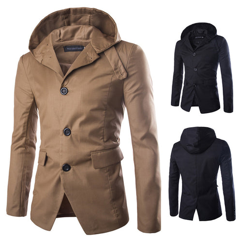 Herren modische Blazerjacke mit Kapuze Echoarchiv
