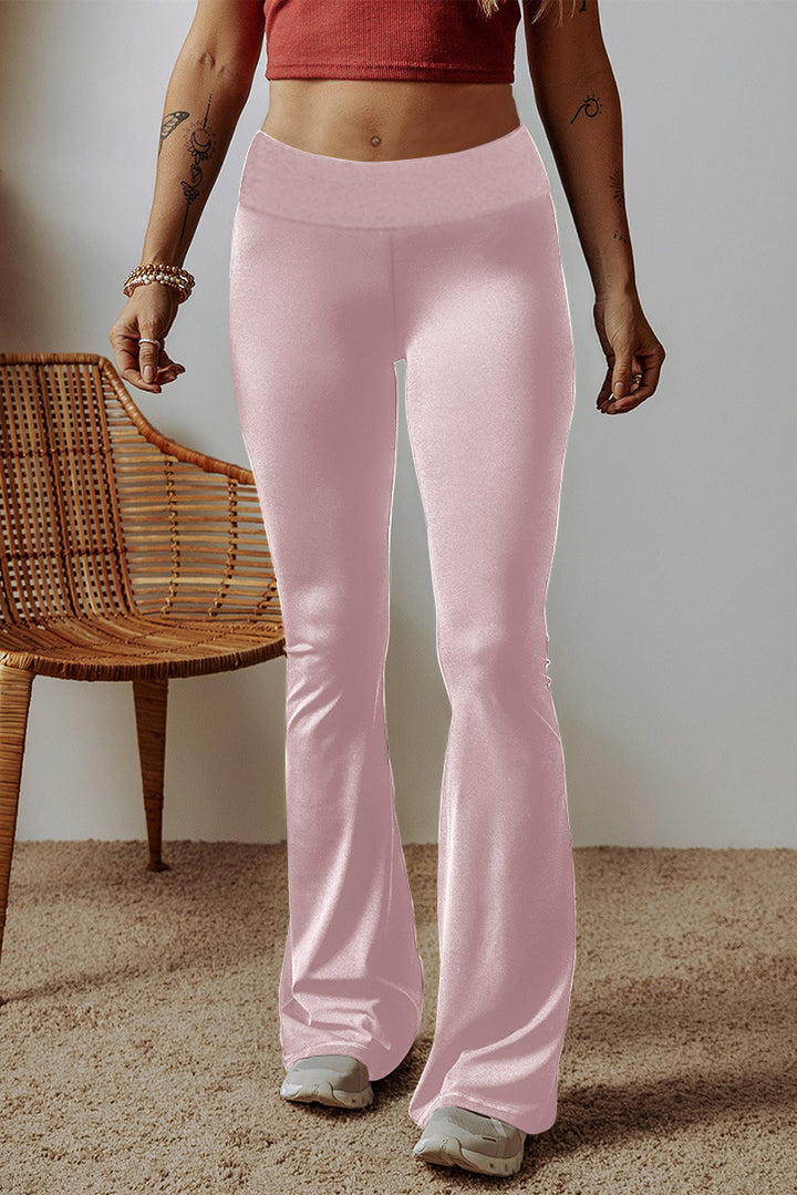 Damen High-Waist Flare-Hosen aus Stretch-Jersey mit weitem Schlag Echoarchiv