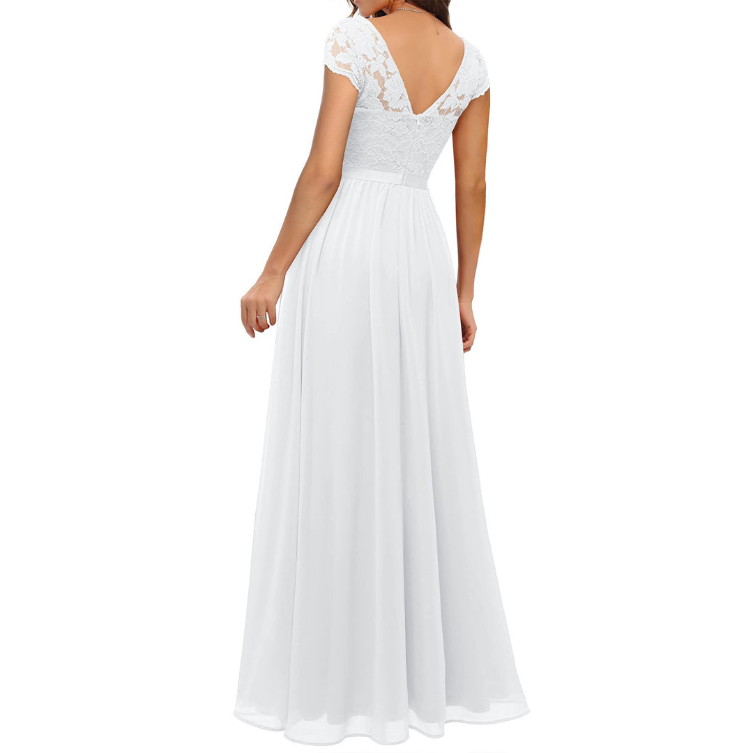 Damen Elegantes Spitzenkleid mit V-Ausschnitt Echo Archiv