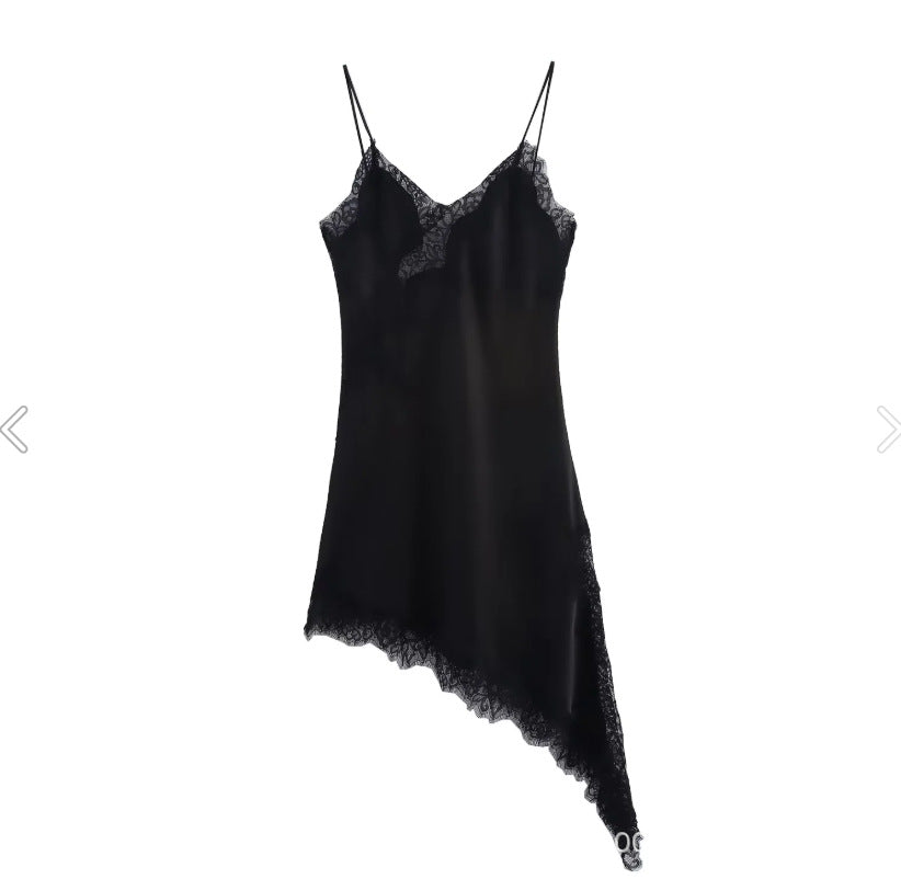 Damen verführerisches Spitzen-Nachtkleid mit asymmetrischem Saum Echo Archiv