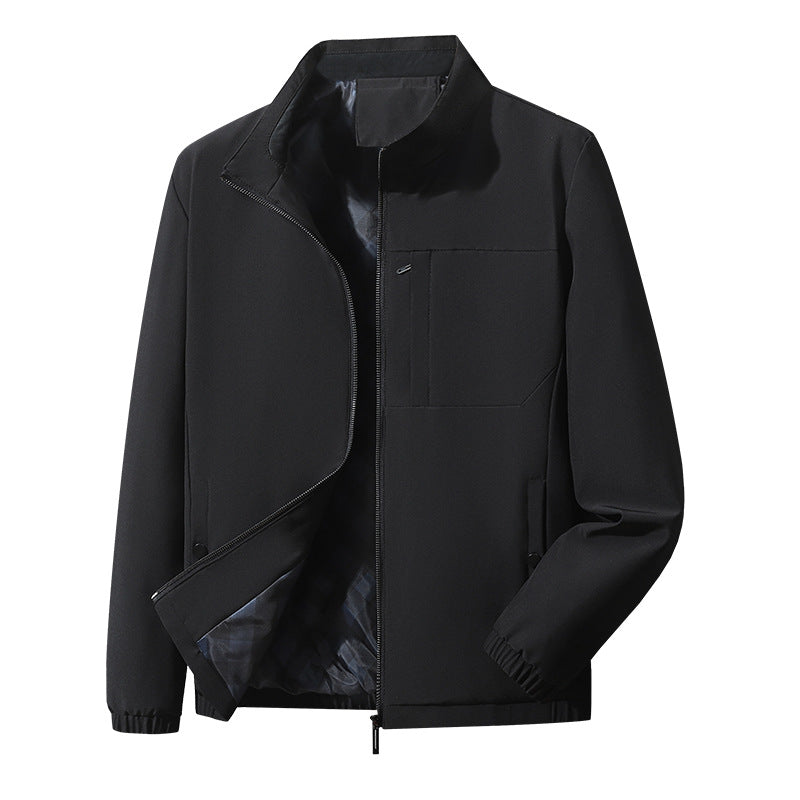 Moderne Herren Komfort Blouson mit karierter Innenseite, verdecktem Zwei-Wege-Reißverschluss und elastischen Ärmelbündchen – Taviero