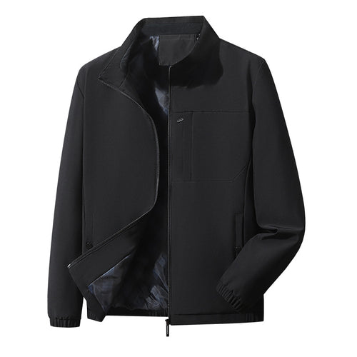 Moderne Herren Komfort Blouson mit karierter Innenseite, verdecktem Zwei-Wege-Reißverschluss und elastischen Ärmelbündchen – Taviero