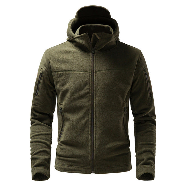Herren Fleecejacke mit Kapuze und funktionalen Taschen Echoarchiv