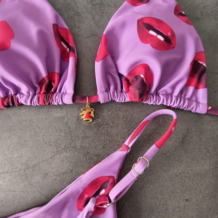 Damen Triangel-Bikini mit verspieltem Lippen-Design Echo Archiv
