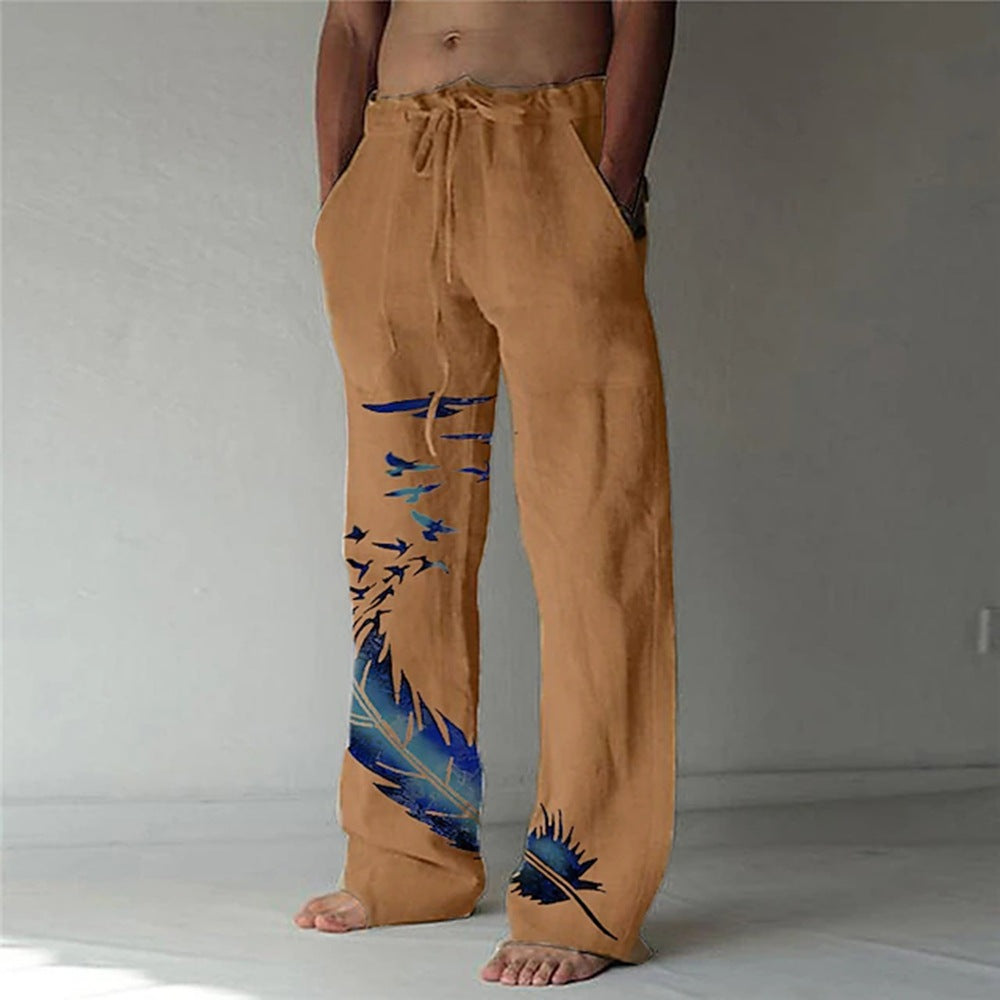 Damen Bequeme Sommerhose mit einzigartigem Federdesign Echoarchiv
