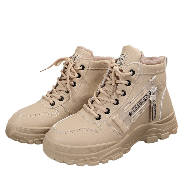Damen  gefütterte High-Top Sneaker-Boots mit dicker Profilsohle und seitlichem Reißverschluss Echo Archiv