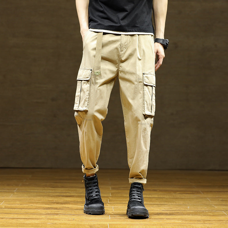 Herren Cargo-Hose mit verstellbarem Bund und funktionalen Taschen Echoarchiv