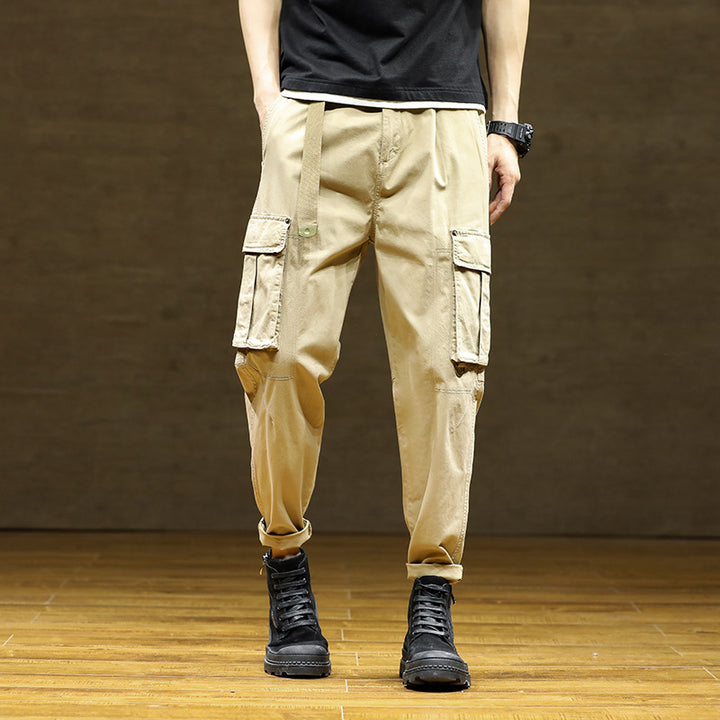 Herren Cargo-Hose mit verstellbarem Bund und funktionalen Taschen Echoarchiv