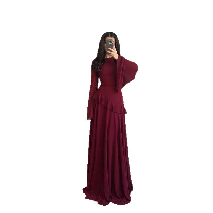 Damen Elegantes Maxikleid mit Rüschendetails und weitem Schnitt Echo Archiv