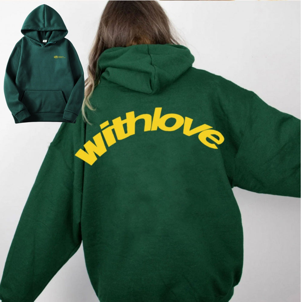 Unisex nan oversized Kapuzenpullover mit großflächigem Rückenprint, Kängurutasche und gerippten Bündchen Echo Archiv