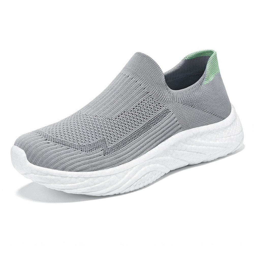 Damen nan nahtloser Strick-Slip-On Komfort-Laufschuh mit sockenähnlichem Schaft und gedämpfter Wellen-EVA-Sohle Echo Archiv