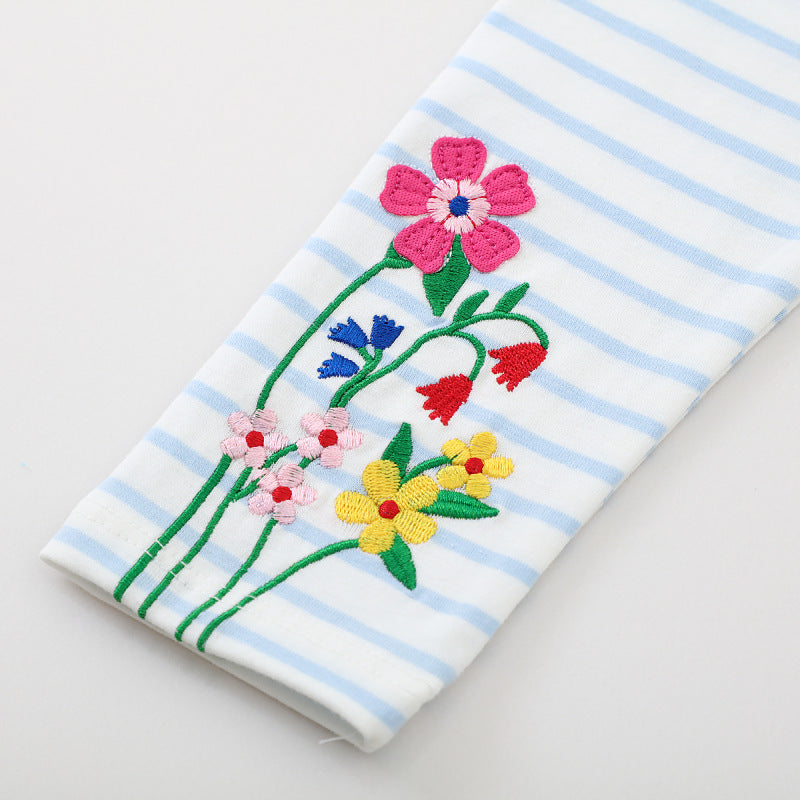 Mädchen Leggings mit buntem Blütenstickdesign Echo Archiv