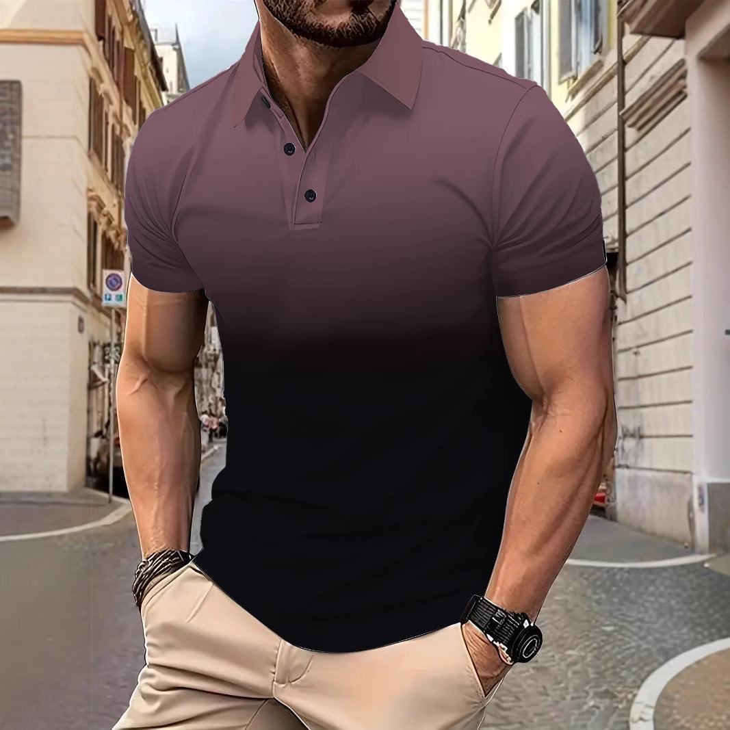 Herren Poloshirt mit modernem Farbverlauf Echoarchiv