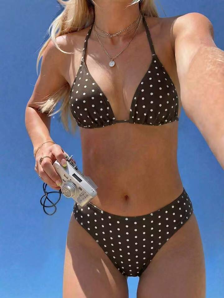 Damen Triangel-Bikini mit hoch tailliertem Unterteil Echo Archiv
