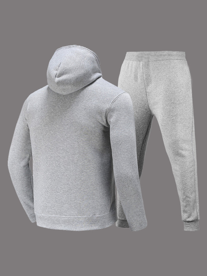Herren sportliches Hoodie- und Jogginghose-Set mit auffälligem Grafikdruck Echoarchiv