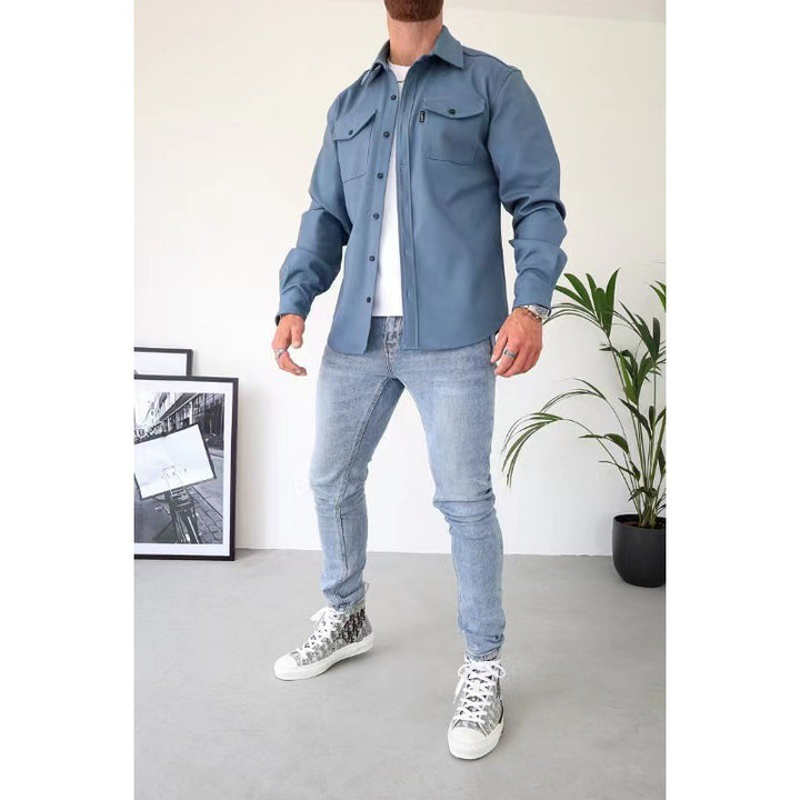 Herren Hemdjacke mit Brusttaschen und taillierter Passform – Taviero