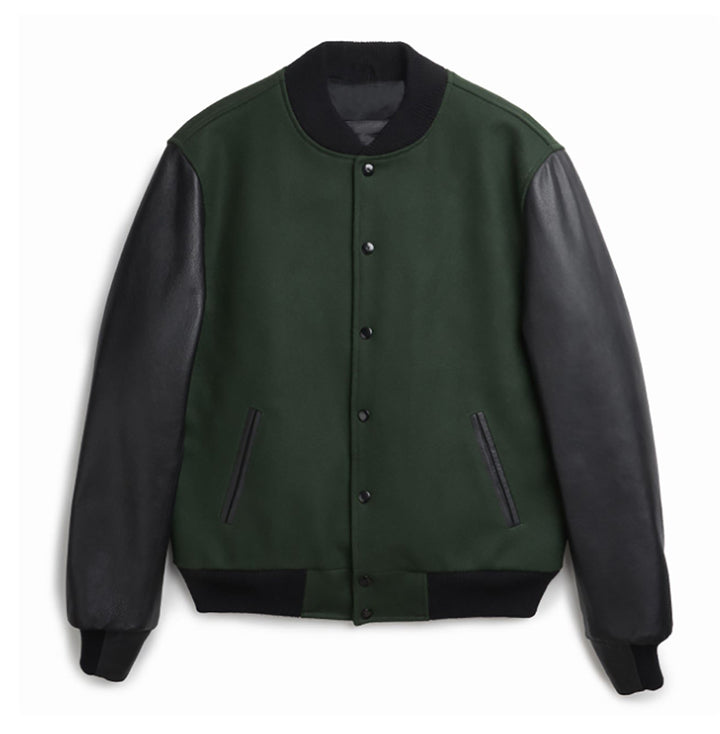 Herren stylische Collegejacke mit Lederärmeln Echoarchiv