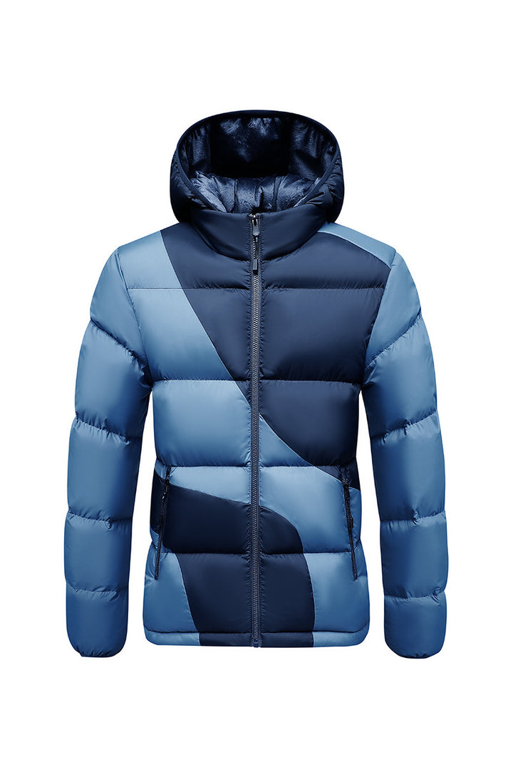 Herren Steppjacke mit kontrastreichen Paneelen, Kapuze und thermischer Synthetikfüllung – Taviero