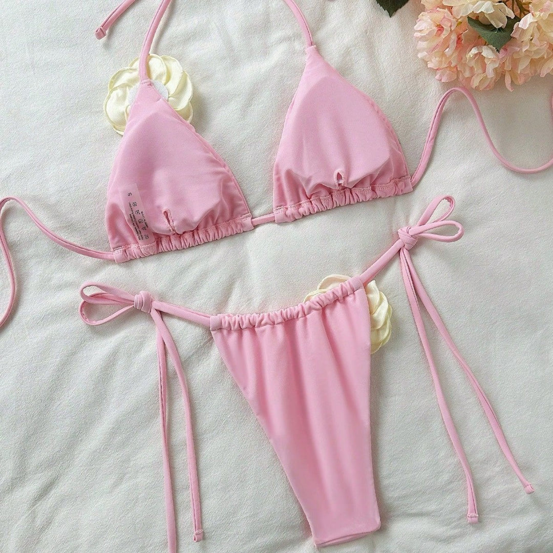Damen Triangel-Bikini mit floralem Detail Echo Archiv