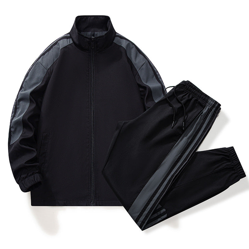 Herren Classic Sport Trainingsset mit Stehkragen, durchgehendem Reißverschluss und elastischen Zugbundhosen – Marzano