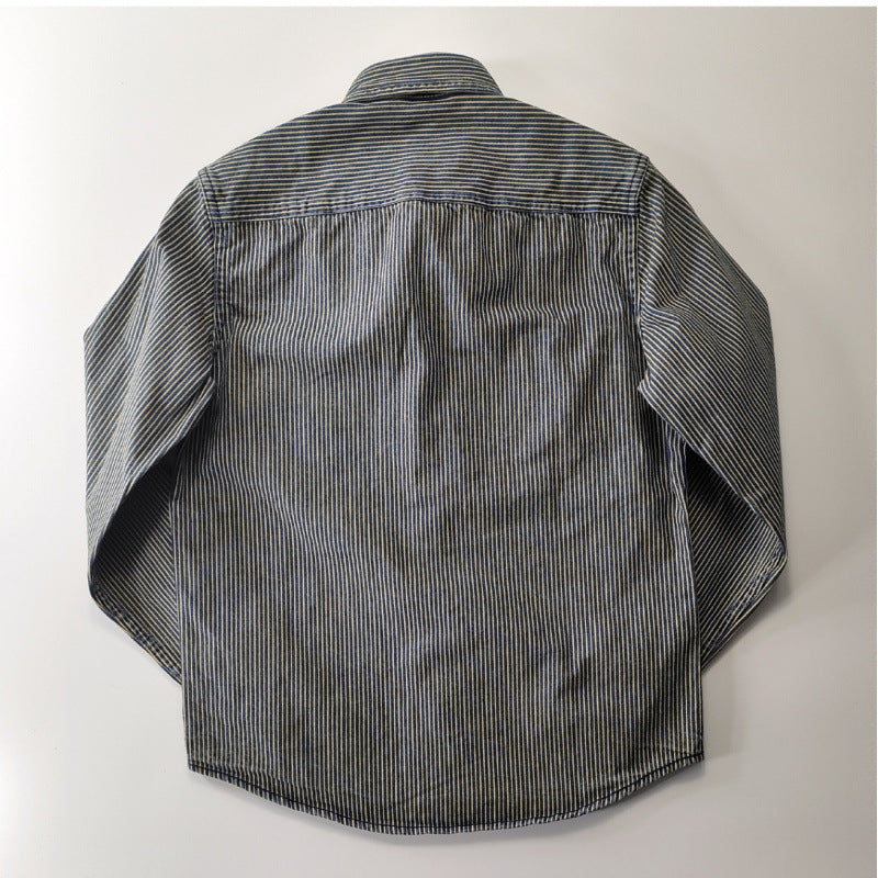 Herren Gestreifte Baumwoll-Hemdjacke Echo Archiv