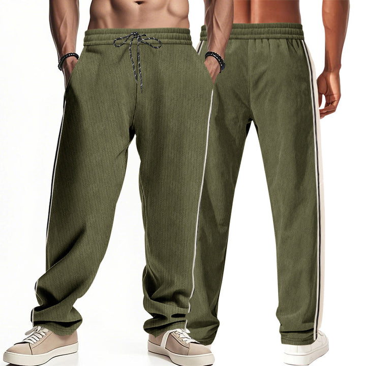 Herren Bequeme Freizeithose mit seitlichen Streifen und elastischem Bund Echoarchiv