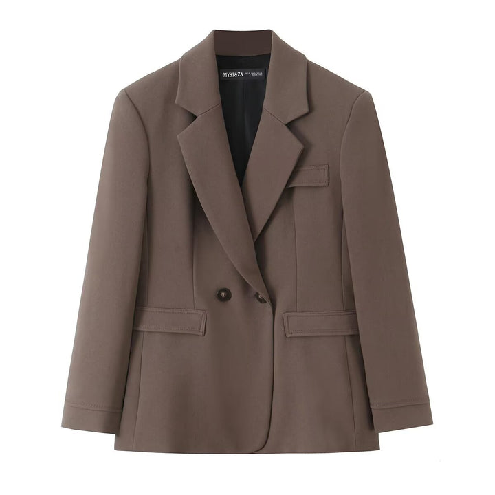 Damen Tailliertes zweiteiliges Blazer- und Bundfaltenhose-Set Echo Archiv