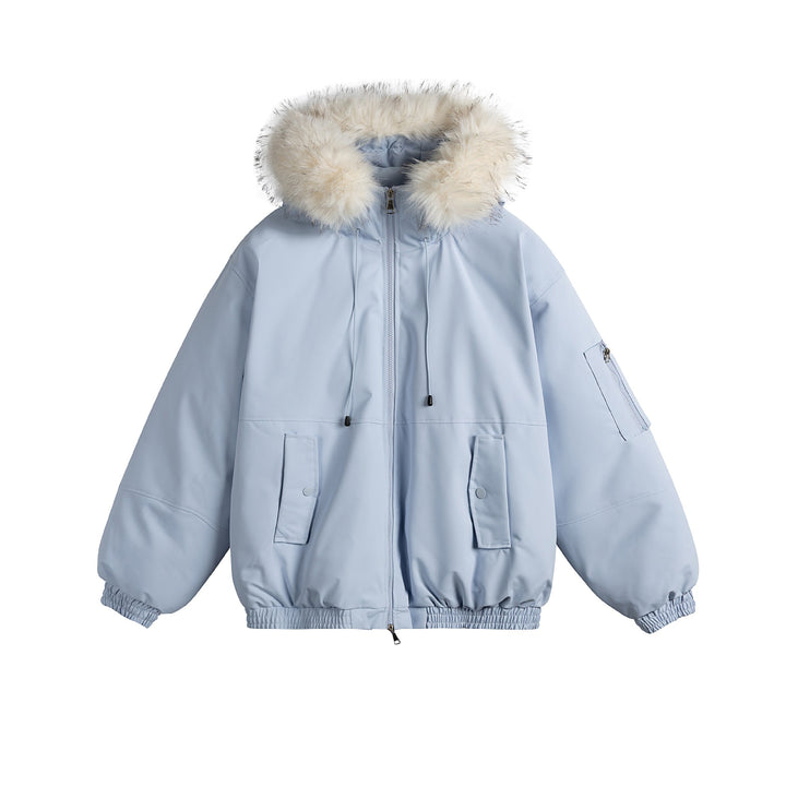 Damen Oversize-Parka im Bomberstil mit abnehmbarer Kunstfellkapuze Echoarchiv