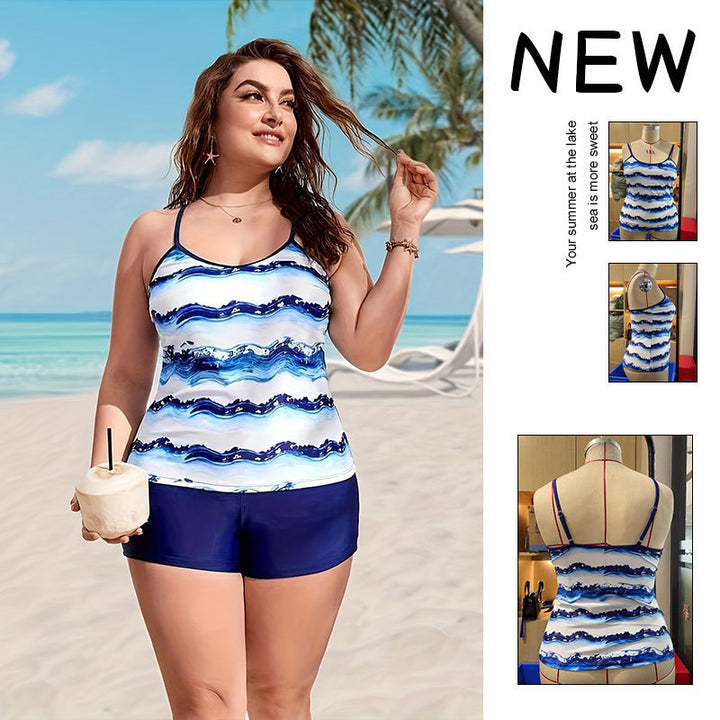 Damen Tankini mit dekorativem Wellenmuster Echo Archiv