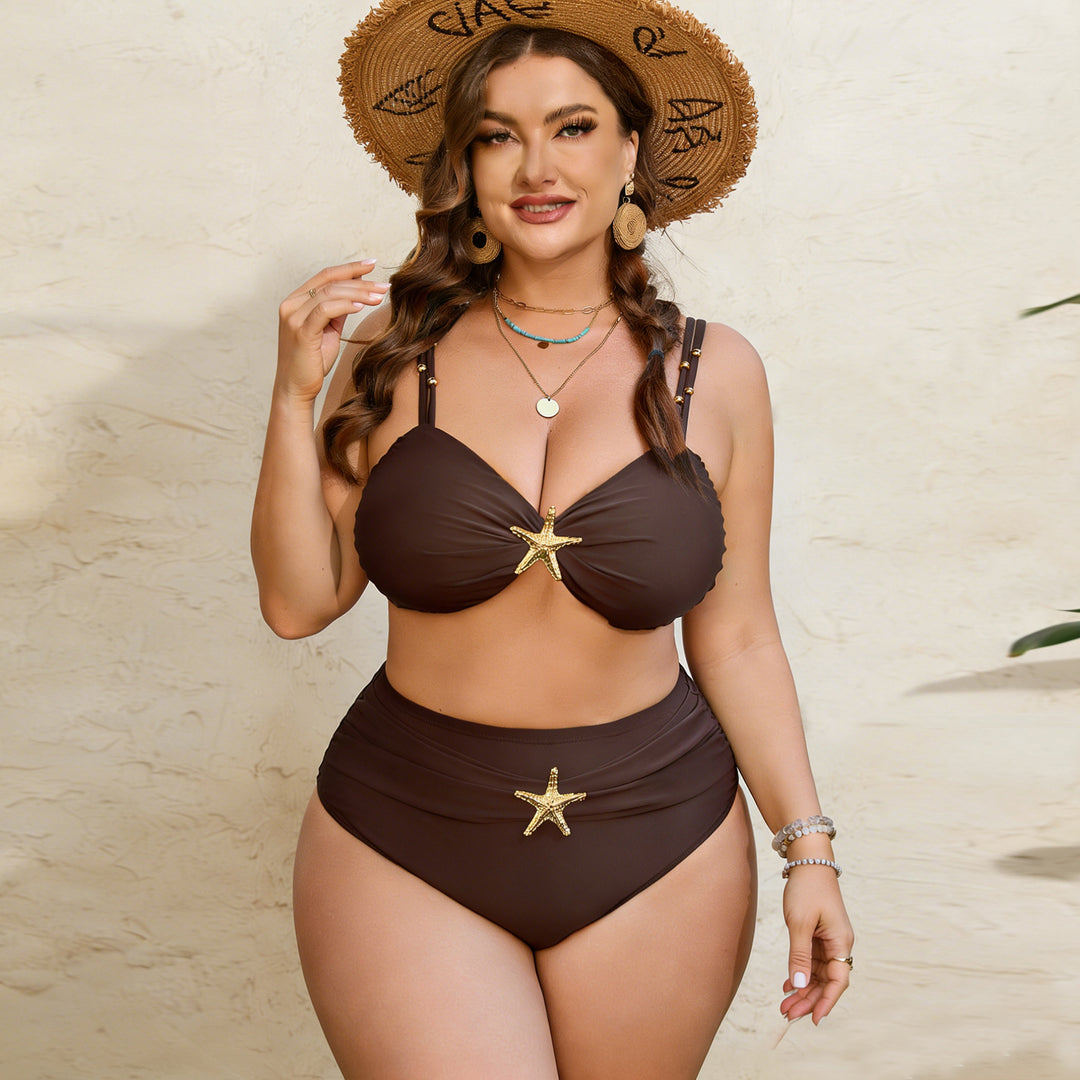 Damen High-Waist Bikini-Set mit eleganter Sternen-Applikation Echo Archiv