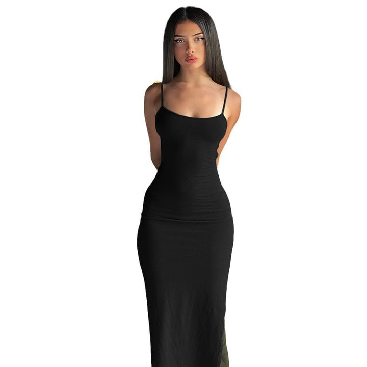 Damen Maxikleid mit feinen Spaghettiträgern und figurbetonter Silhouette Echo Archiv