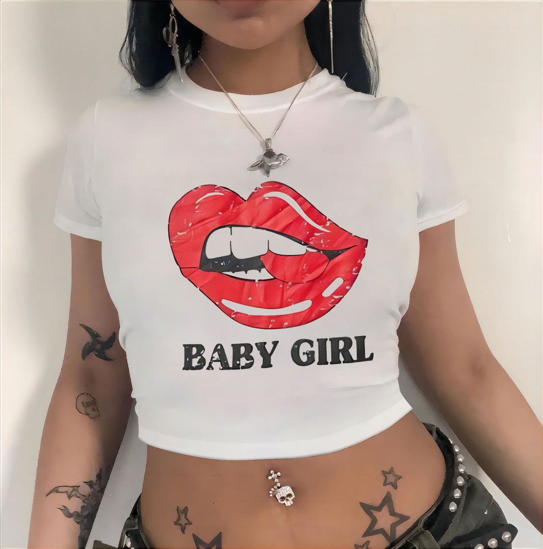Damen Crop-Top mit innovativem Spinnen-Netz-Design Echo Archiv