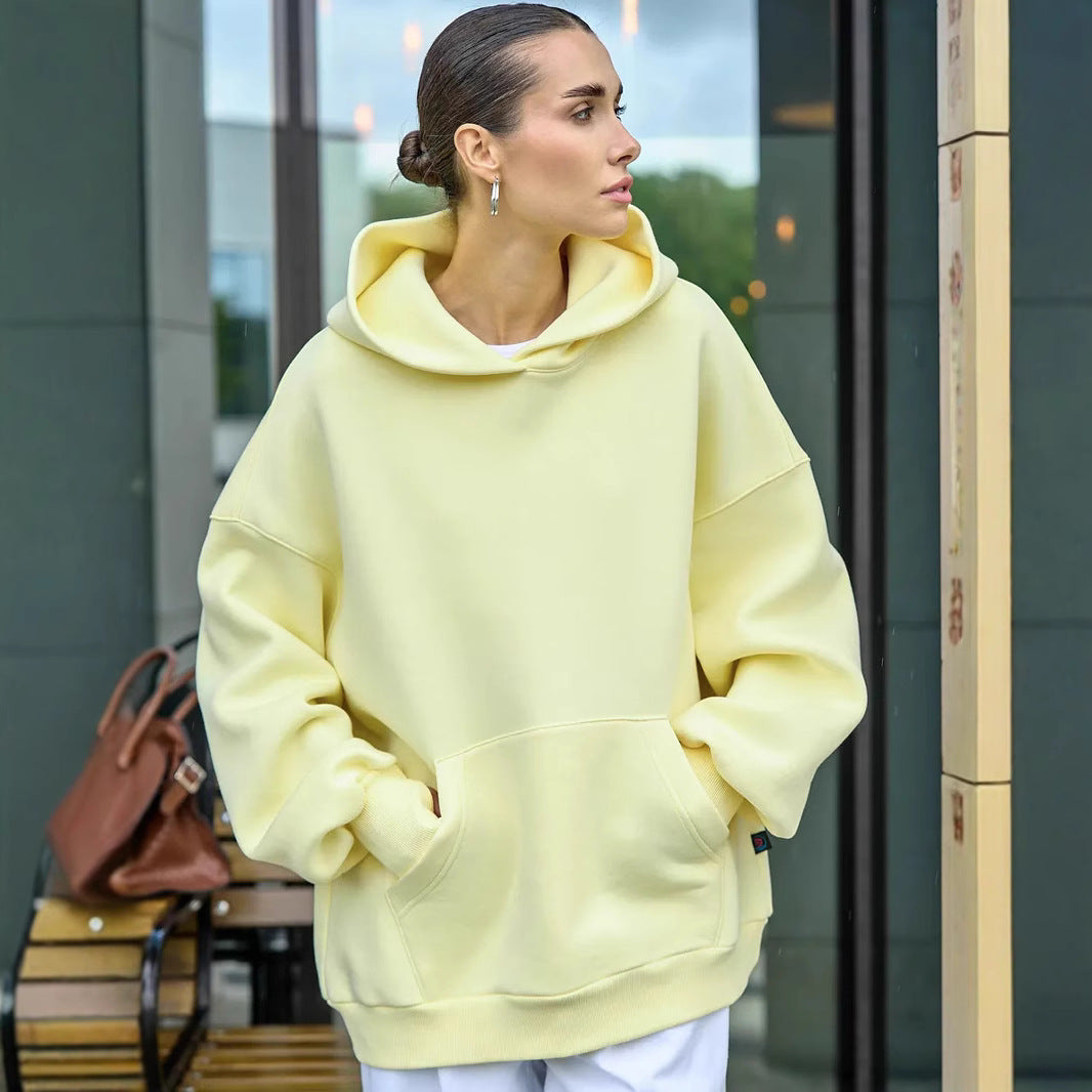 Damen Oversized Kapuzenpullover mit extra weitem Schnitt und Kängurutasche – Auréline