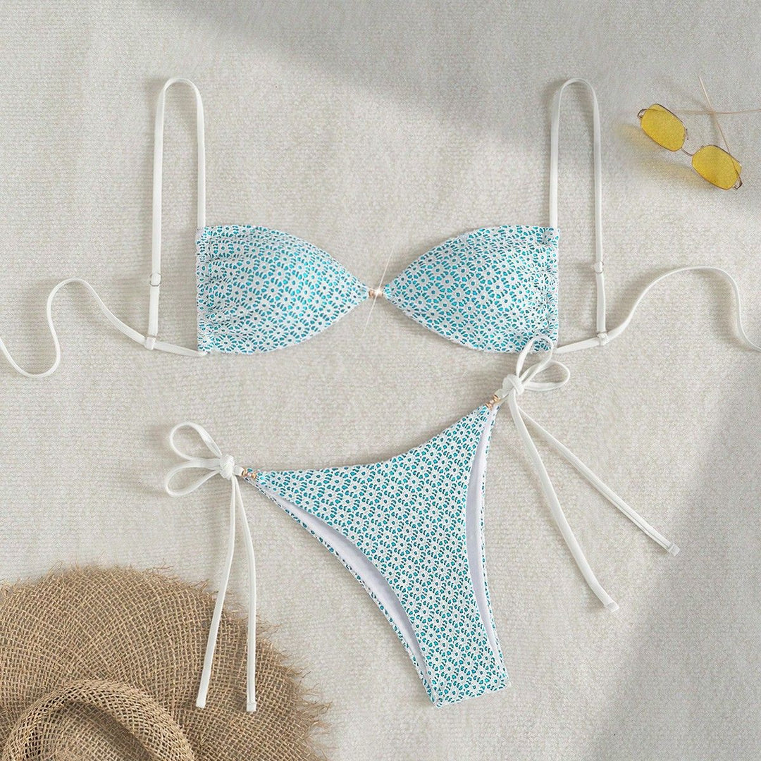 Damen Triangel-Bikini mit verspieltem Blumendruck Echo Archiv