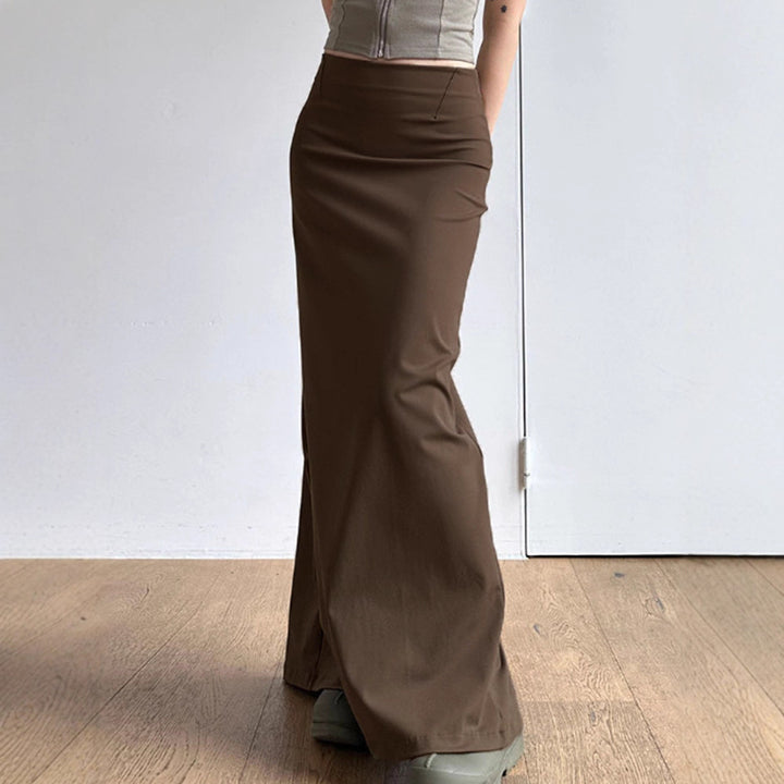 Damen nan taillierter Maxirock mit hohem Bund, geradem Fall und seitlichem Schlitz Echo Archiv