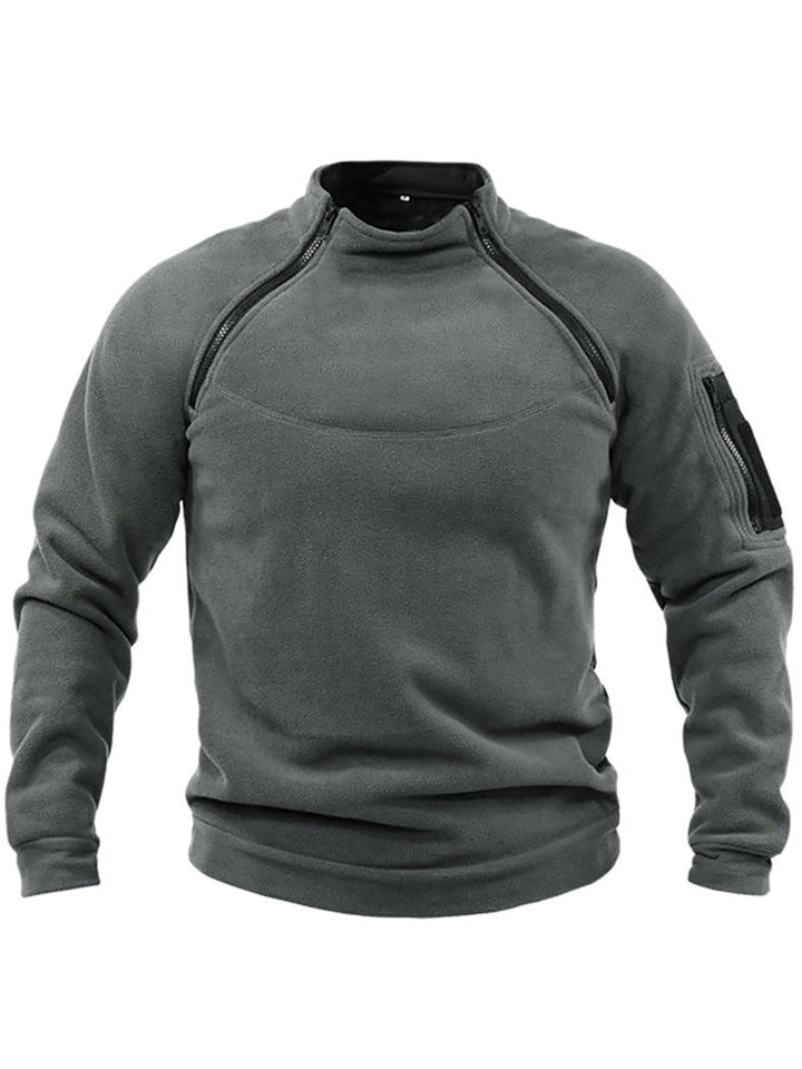 Herren Thermo-Fleecepullover mit hochschließendem Kragen und praktischen Taschen Echoarchiv