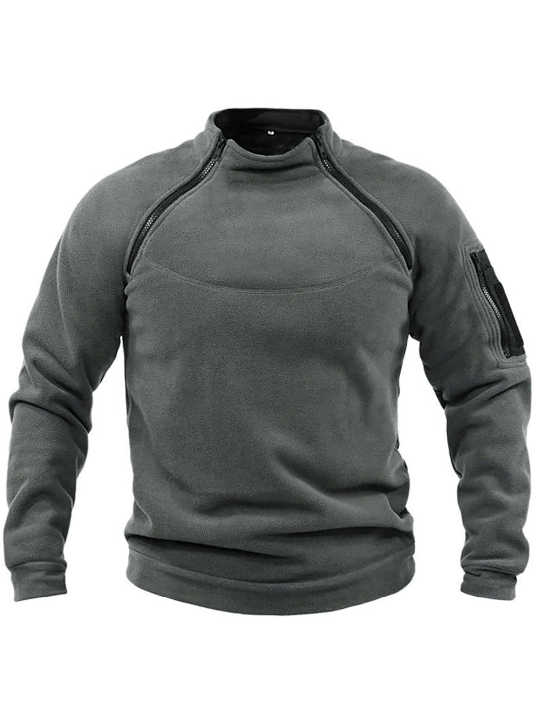 Herren Thermo-Fleecepullover mit hochschließendem Kragen und praktischen Taschen – Marzano
