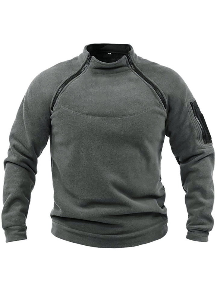 Herren Thermo-Fleecepullover mit hochschließendem Kragen und praktischen Taschen – Marzano