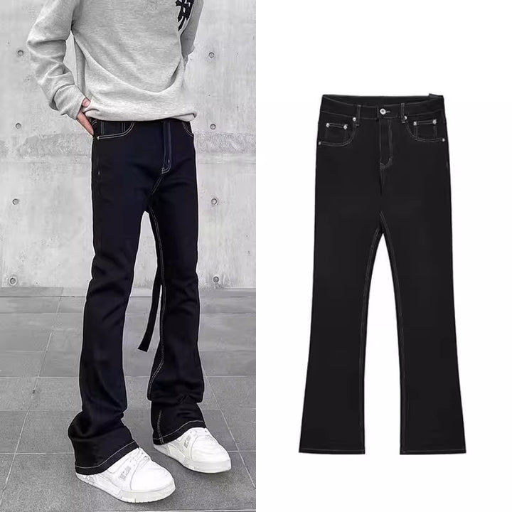 Herren Modische Bootcut Jeans mit einzigartiger Stitching Echoarchiv