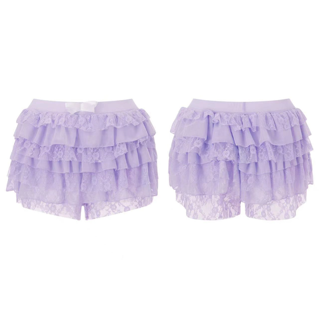 Damen Spitzen-Shorts mit voluminösen Rüschendetails Echo Archiv