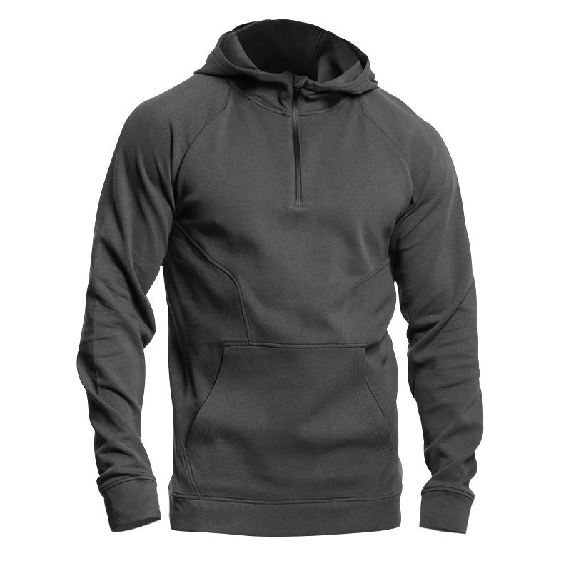 Herren funktionaler Kapuzenpullover mit halbem Reißverschluss und praktischen Taschen Echoarchiv