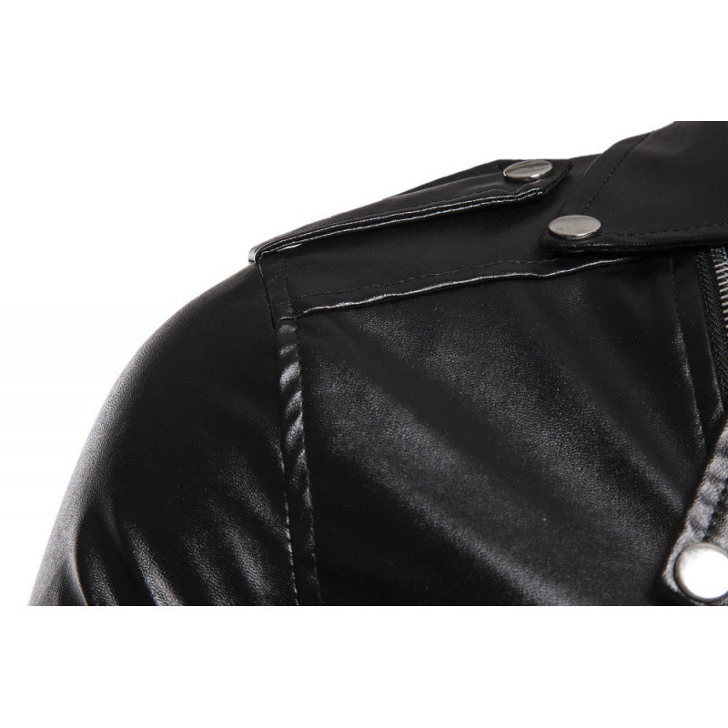 Herren Biker-Lederjacke mit asymmetrischem Reißverschluss und robusten Nähte Echoarchiv