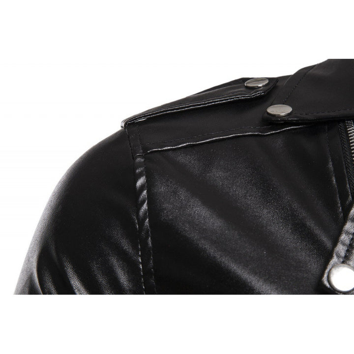 Herren Biker-Lederjacke mit asymmetrischem Reißverschluss und robusten Nähte Echoarchiv