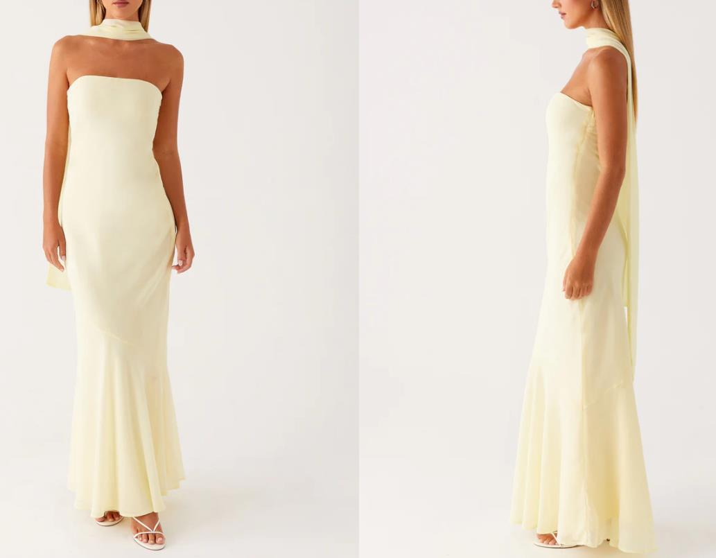Damen Elegantes Langarm Abendkleid im Blumendesign Echoarchiv