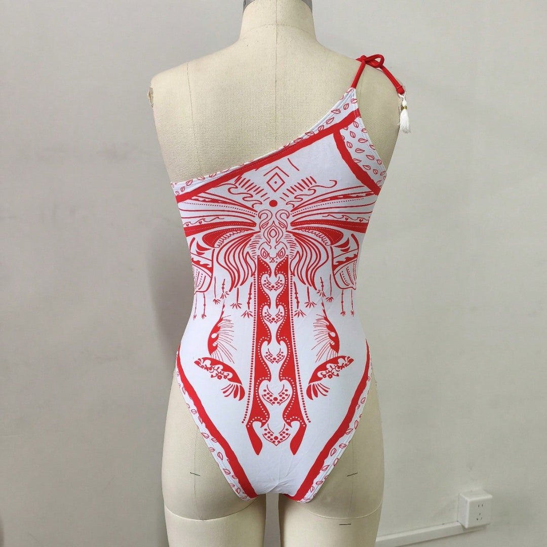 Damen Einseitiger Badeanzug mit verspieltem Design Echo Archiv