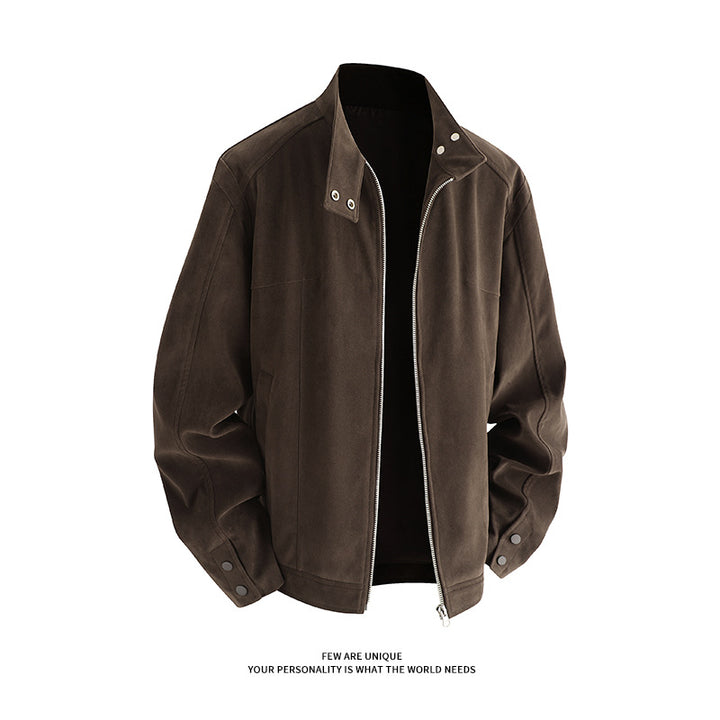 Herren Freizeitjacke aus weichem Kunstleder mit praktischem Kragen und Reißverschluss Echoarchiv